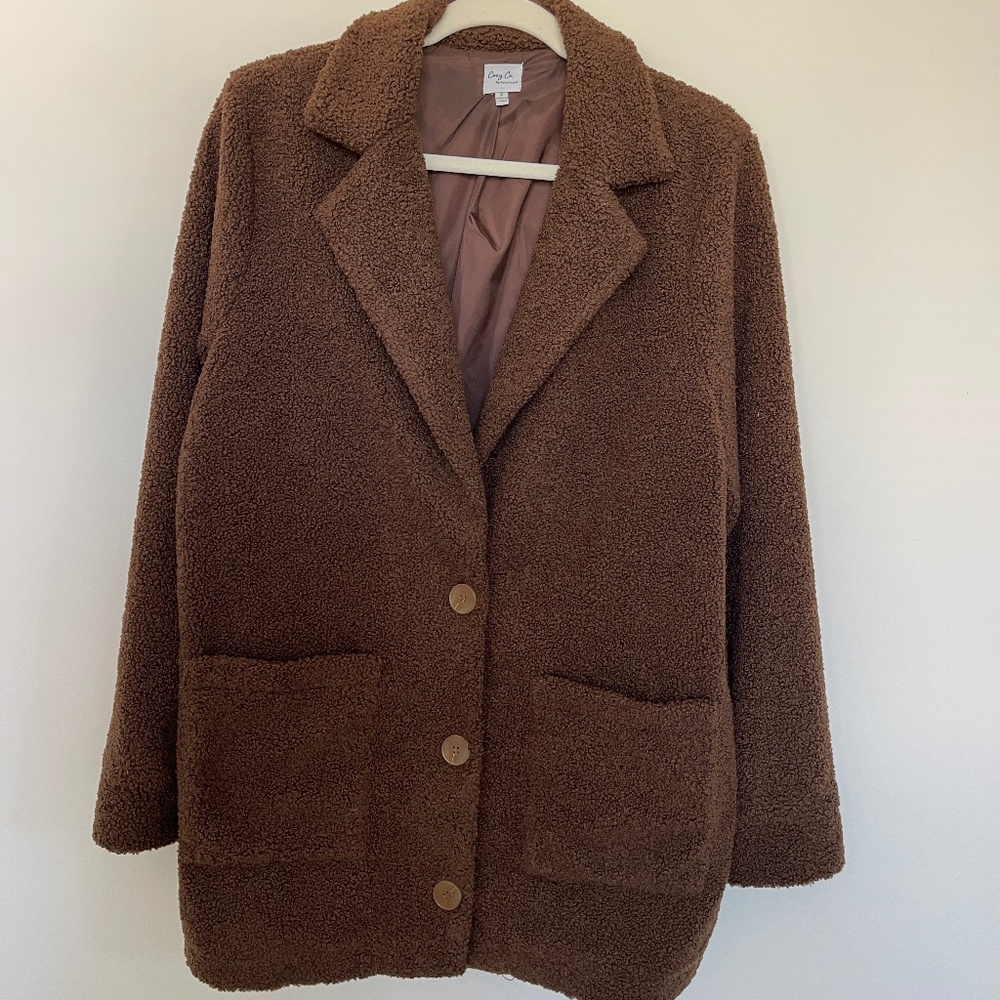 Coffee Brown Sherpa Jacket